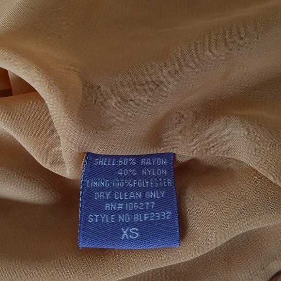 Y2K Hale Bob Womens Top Sz XS Gold Peasant Babydoll Velvet Burnout Puff Sleeves - Picture 8 of 9